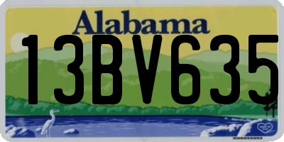 AL license plate 13BV635