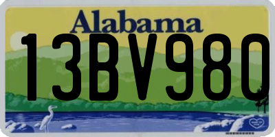 AL license plate 13BV980