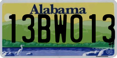 AL license plate 13BW013