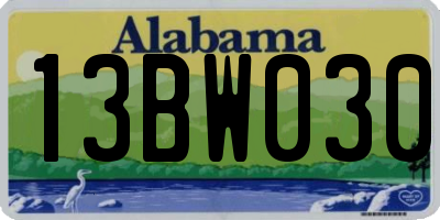 AL license plate 13BW030