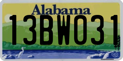 AL license plate 13BW031