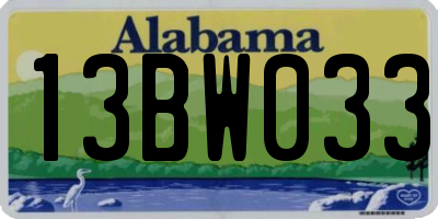 AL license plate 13BW033