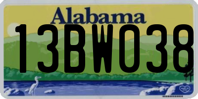 AL license plate 13BW038