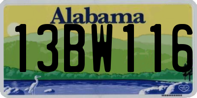 AL license plate 13BW116