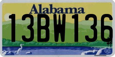 AL license plate 13BW136