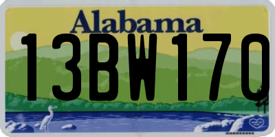AL license plate 13BW170