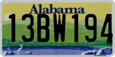 AL license plate 13BW194