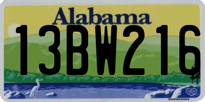 AL license plate 13BW216