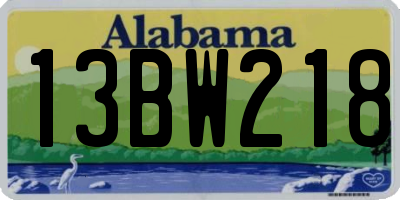 AL license plate 13BW218