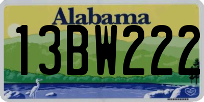 AL license plate 13BW222