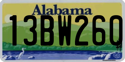 AL license plate 13BW260