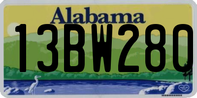 AL license plate 13BW280