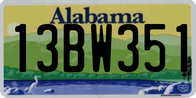 AL license plate 13BW351