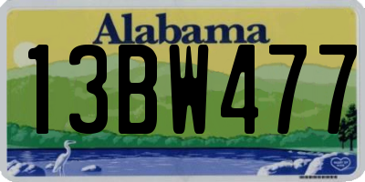 AL license plate 13BW477