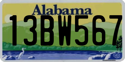 AL license plate 13BW567