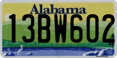 AL license plate 13BW602