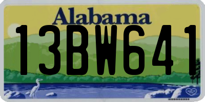 AL license plate 13BW641