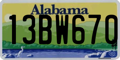 AL license plate 13BW670
