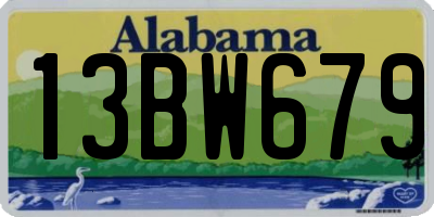 AL license plate 13BW679