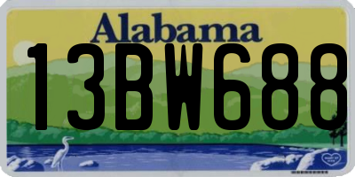 AL license plate 13BW688