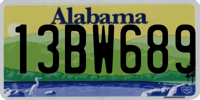 AL license plate 13BW689