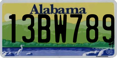 AL license plate 13BW789