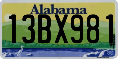 AL license plate 13BX981