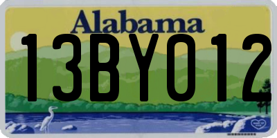 AL license plate 13BY012