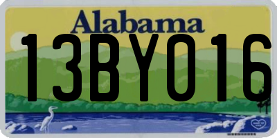 AL license plate 13BY016