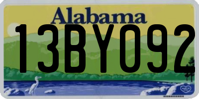 AL license plate 13BY092
