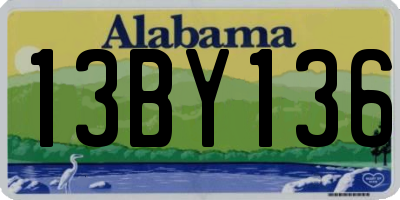 AL license plate 13BY136