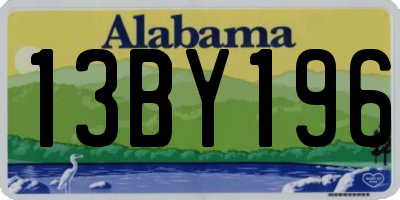 AL license plate 13BY196