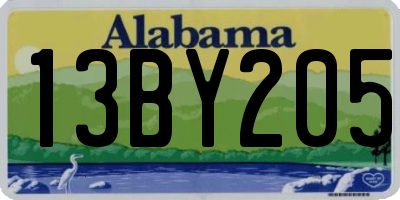 AL license plate 13BY205