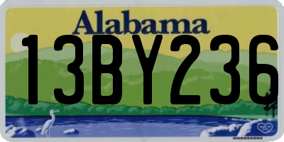 AL license plate 13BY236