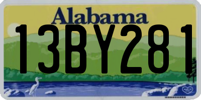 AL license plate 13BY281