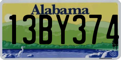AL license plate 13BY374