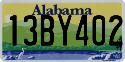 AL license plate 13BY402