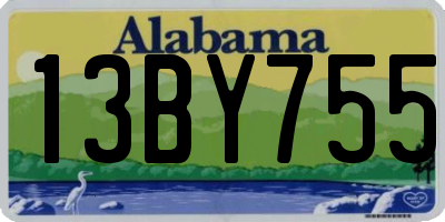 AL license plate 13BY755