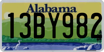 AL license plate 13BY982
