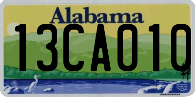 AL license plate 13CA010