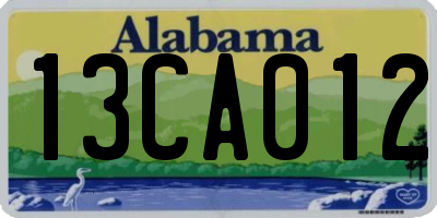AL license plate 13CA012