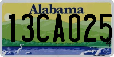 AL license plate 13CA025