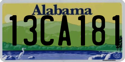 AL license plate 13CA181
