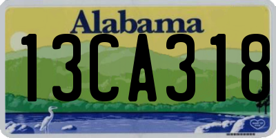 AL license plate 13CA318
