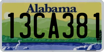 AL license plate 13CA381