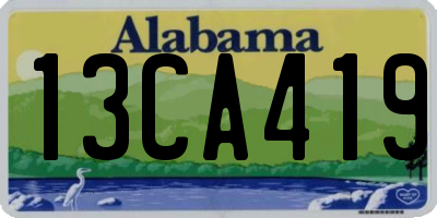 AL license plate 13CA419