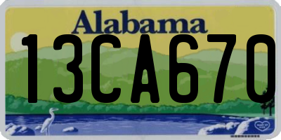 AL license plate 13CA670