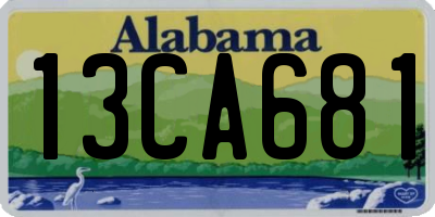 AL license plate 13CA681