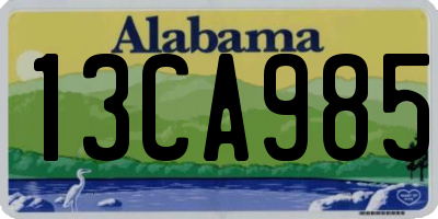 AL license plate 13CA985