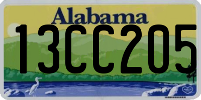 AL license plate 13CC205